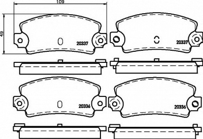 HELLA PAGID 8db355007131 -  Комплект тормозных колодок, дисковый тормоз